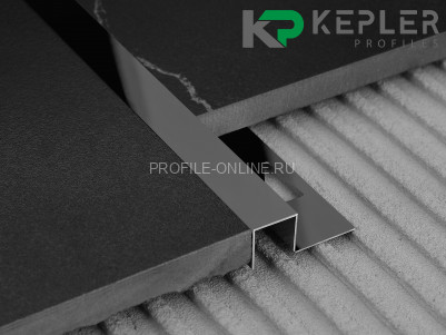 П-образный профиль закладной 12х12 мм из нержавеющей стали SS 304 FSBP017-12 BP S.S.304 черный полированный 2.7 м