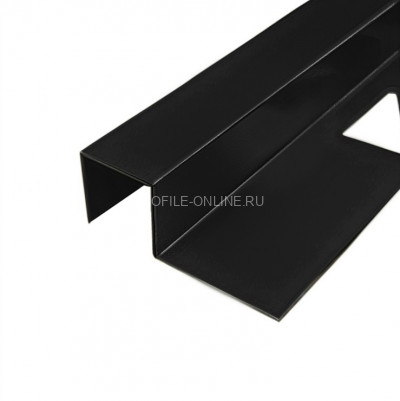 П-образный профиль закладной 12х12 мм из нержавеющей стали SS 304 FSBP017-12 BP S.S.304 черный полированный 2.7 м