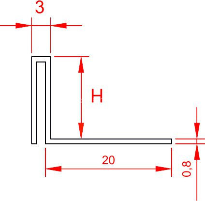 Нержавеющий П-образный профиль стальной закладной 3х10 мм SBP018-10H серебро глянец 2,7 м