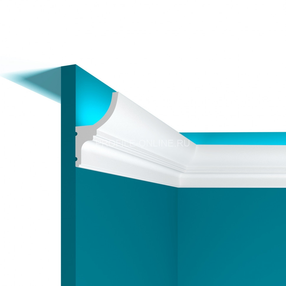 Потолочный плинтус Перфект Плюс P96 белый из ударопрочного полимера 46х68 мм 200 см