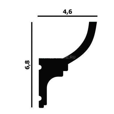 Потолочный плинтус Перфект Плюс P96 белый из ударопрочного полимера 46х68 мм 200 см