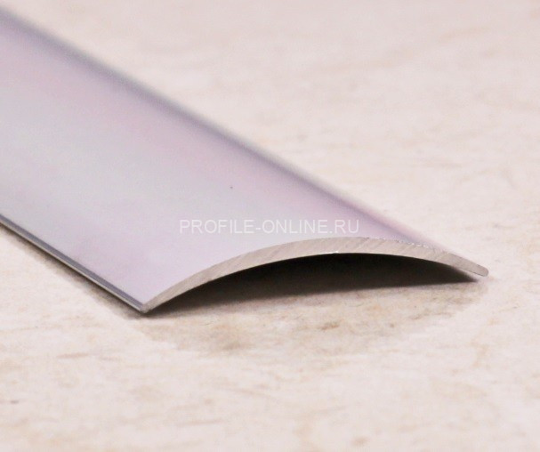 Одноуровневый порог алюминиевый 45 мм ПО-45 серебро матовое 2,7 м