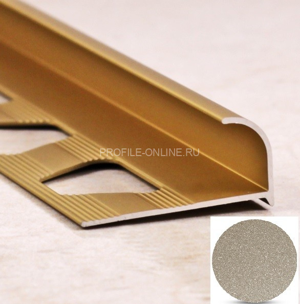 С-профиль алюминиевый 10 мм ПО-10 светло-серый муар 2,7 м