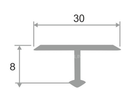 Т-профиль алюминиевый ламинированный 30 мм ПТ-30 207 Дуб либерти 2,7 м