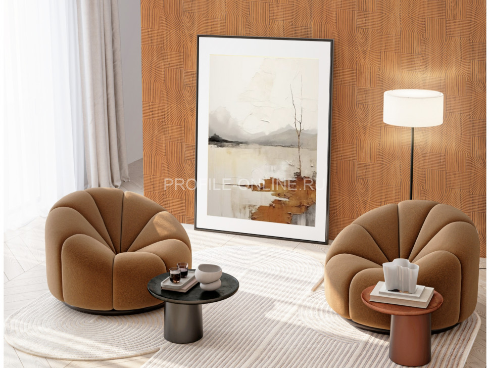 Отделочная стеновая декоративная панель с геометрическим узором HiWood Maximum DM625 BR72 композит 600мм х 4мм х 3м