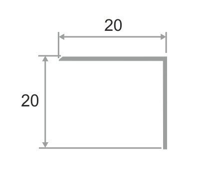 Уголок латунный 20х20 мм ЛПН-20х20 хром полированный 2,7 м