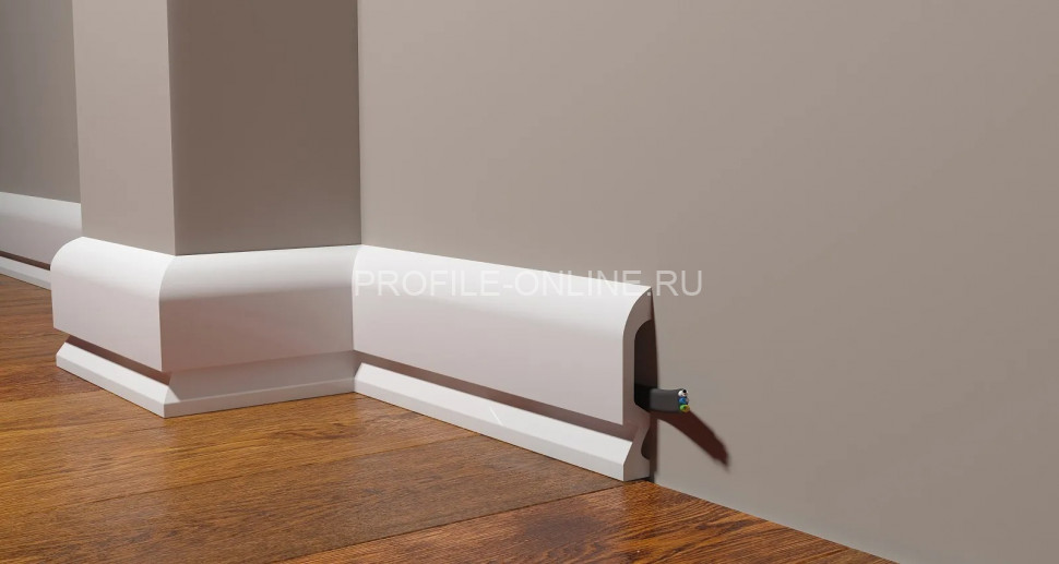 Напольный плинтус 100х18.1 мм Decor-Dizayn DD700 полистирол белый, под покраску 2 м