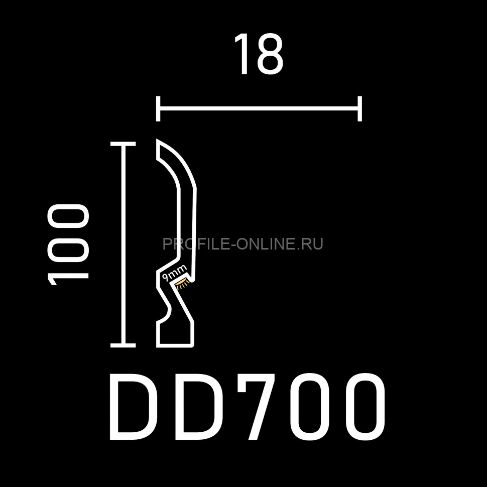 Напольный плинтус 100х18.1 мм Decor-Dizayn DD700 полистирол белый, под покраску 2 м