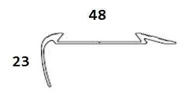 Угловой порог алюминиевый противоскользящий с резиной 48х23 мм ПО-48х23 серебро матовое-коричневый 2,7 м