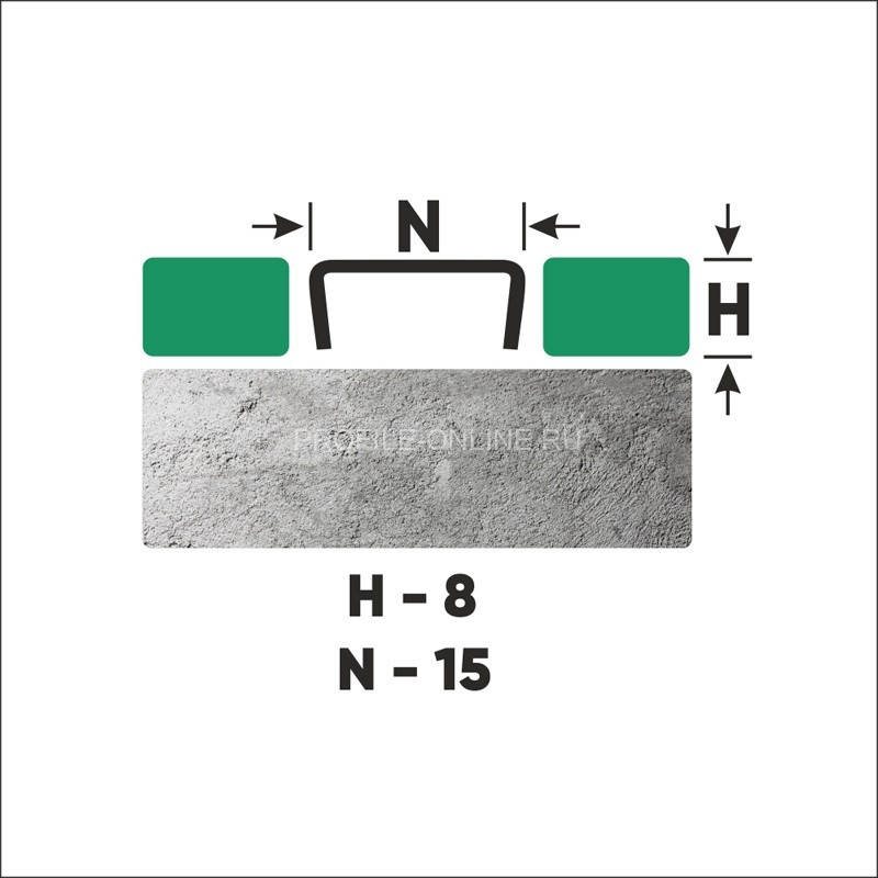 Нержавеющий П-профиль стальной 8х15 мм FUB 8х15 GS золото сатинированное 270 см