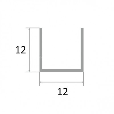 Алюминиевый П-образный профиль 12х12 мм П-12х12 черный муар 2.7 м