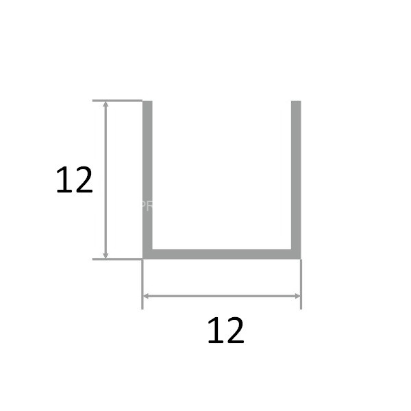 Алюминиевый П-образный профиль 12х12 мм П-12х12 черный муар 2.7 м