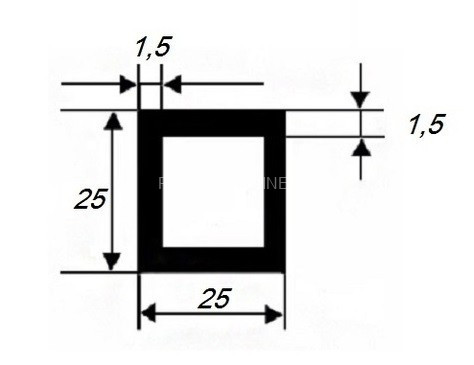 Бокс алюминиевый 25х25х1,5 мм серебро 3 м