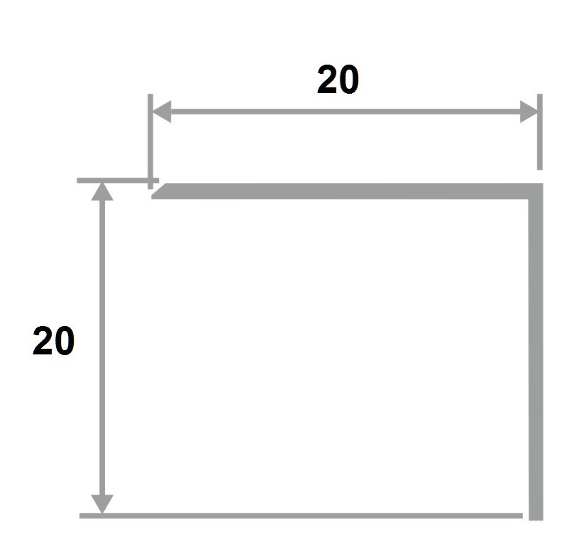 Латунный уголок равнополочный 20х20 PА 20 OA антик 2,7м