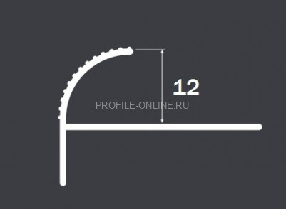 Алюминиевый F-образный профиль с рифлением 12 мм PV57-11 коричневый блестящий 2,7 м