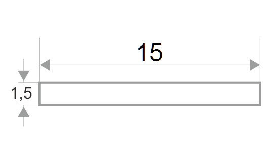 Латунная полоса 15 мм браш 2,2 м
