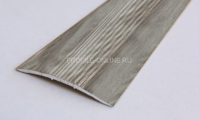 Одноуровневый порог алюминиевый с рифлением 39 мм А5 КД Дуб арктик 2,7 м (упаковка 10 штук)