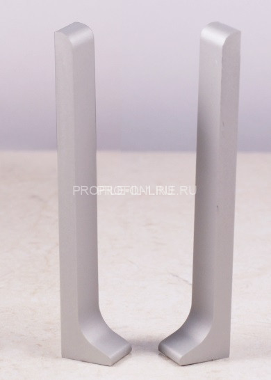 Комплект металлических заглушек для алюминиевого плинтуса ПЛ-120 серебро матовое