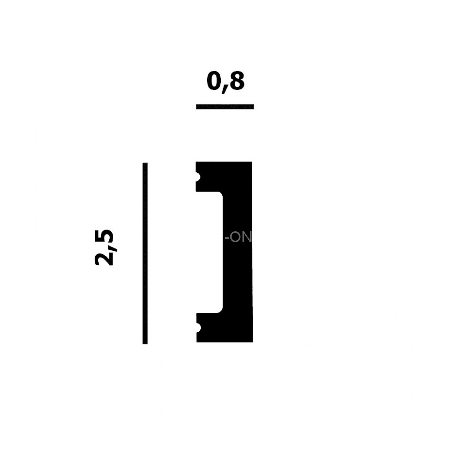 Декоративный молдинг 25 мм Перфект Плюс P155 белый из ударопрочного полимера 200 см
