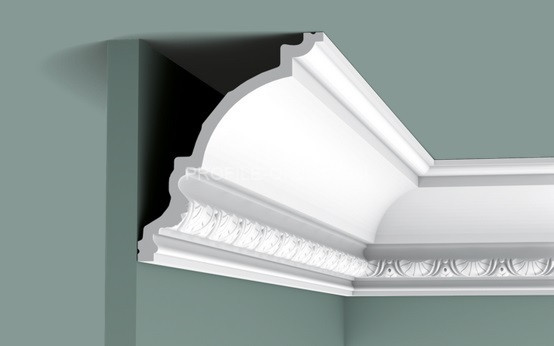 Потолочный плинтус Orac Decor Purotouch C301 белого цвета из полиуретана 170х144 мм 200 см