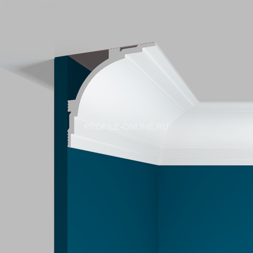 Потолочный плинтус Перфект Плюс P99 белый из ударопрочного полимера 100х100 мм 200 см