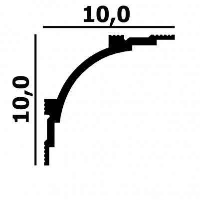 Потолочный плинтус Перфект Плюс P99 белый из ударопрочного полимера 100х100 мм 200 см