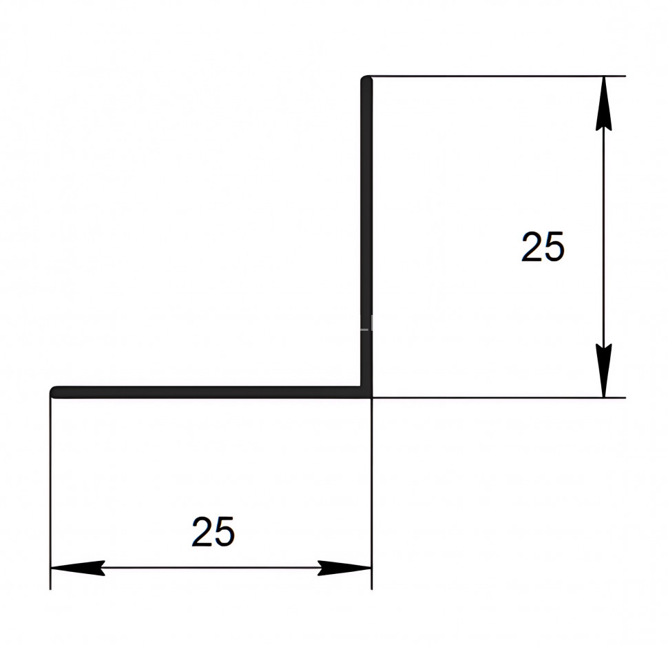 Уголок из алюминия 25х25 мм Евротрим 0301.01 серебро 300 см