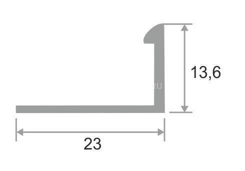 Латунный L-профиль 12 мм ЛПО-Г12 браш 2,7 м