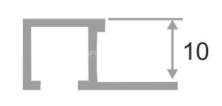 П-профиль алюминиевый 10х10 мм ПО-П10х10 серебро матовое браш 2,7 м