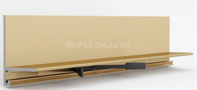 Алюминиевый микроплинтус скрытого монтажа 16х26 мм Laconistiq micro-L золото 245 см