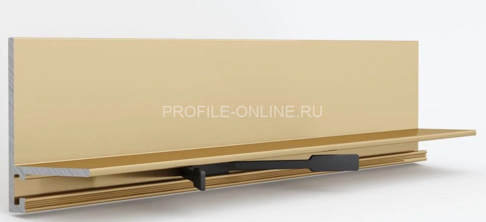 Алюминиевый микроплинтус скрытого монтажа 16х26 мм Laconistiq micro-L золото 245 см