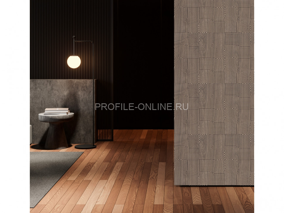 Отделочная стеновая декоративная панель с геометрическим узором HiWood Maximum DM625 BR73 композит 600мм х 4мм х 3м