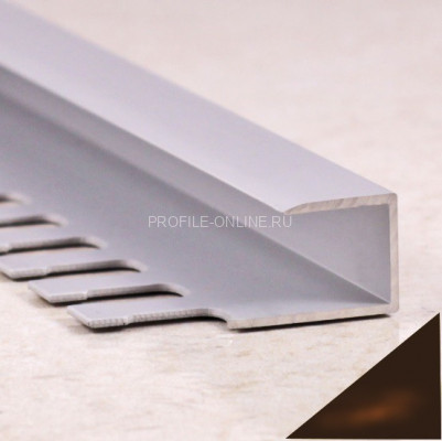 Алюминиевый П-профиль окантовочный 10 мм ПО-П10 бронза глянец 2,7 м