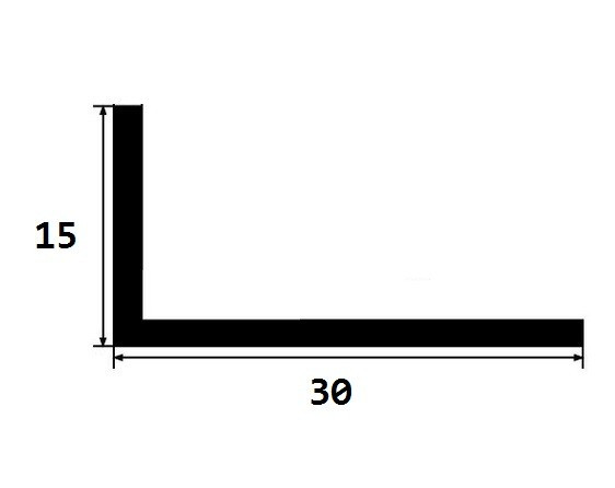 Латунный уголок разносторонний 30х15 мм полированный 270 см