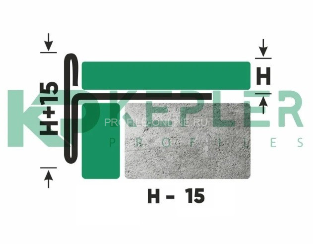 Т-профиль из нержавеющей стали закладной торцевой 15 мм FFT 15 P полированная сталь 270 см