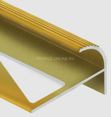 Алюминиевый F-образный профиль с рифлением 12 мм PV57-12 песок матовый 2,7 м