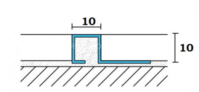 Нержавеющий П-образный профиль стальной закладной 10х10 мм SBP110-10H золото глянец 2,7 м