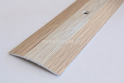 Одноуровневый порог алюминиевый с рифлением 39 мм А5 КД Дуб беленый 2,7 м (упаковка 10 штук)