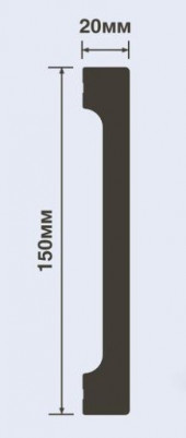 Напольный плинтус 20х150 мм HiWood B150V1 белый 200 см