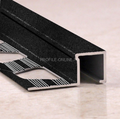 П-профиль алюминиевый 10х10 мм ПО-П10х10 черный муар 2,7 м