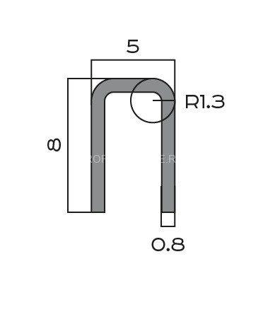 П-образный профиль из нержавеющей стали 8х5х8 мм NEEXY PVS95-16 SMG песок матовый 2.7 м