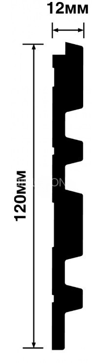 Стеновая панель 3D HiWood LV122 S339S серая из фитополимера 12х120 мм 2,7 м