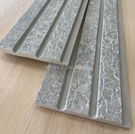 Отделочная стеновая декоративная панель с 3D эффектом Hiwood LV124 W50 декорированная 120х12 мм из фитополимера 2,7 м