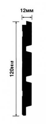 Отделочная стеновая декоративная панель с 3D эффектом Hiwood LV124 W50 декорированная 120х12 мм из фитополимера 2,7 м