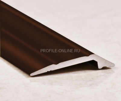 Алюминиевый порог разноуровневый с насечками 28 мм ПО-28х6 бронза глянец 2,7 м