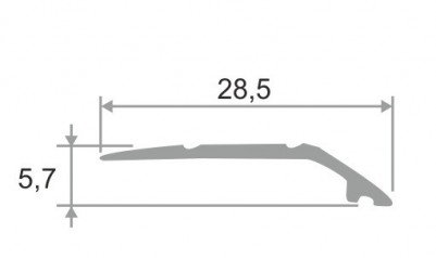 Алюминиевый порог разноуровневый с насечками 28 мм ПО-28х6 бронза глянец 2,7 м
