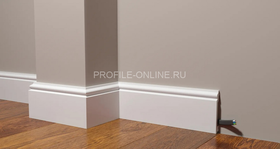 Напольный плинтус 100х16 мм Decor-Dizayn DD701 полистирол белый, под покраску 2 м