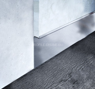 Нержавеющий плинтус скрытого монтажа стальной под гипсокартон 120 мм FiZ 120 M сатинированная сталь 250 см