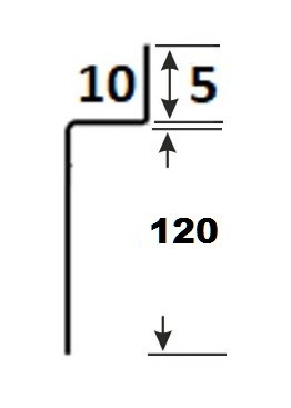 Нержавеющий плинтус скрытого монтажа стальной под гипсокартон 120 мм FiZ 120 M сатинированная сталь 250 см