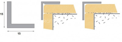 Латунный уголок 15х15 Cezar PVL73 L полированный 2,7м